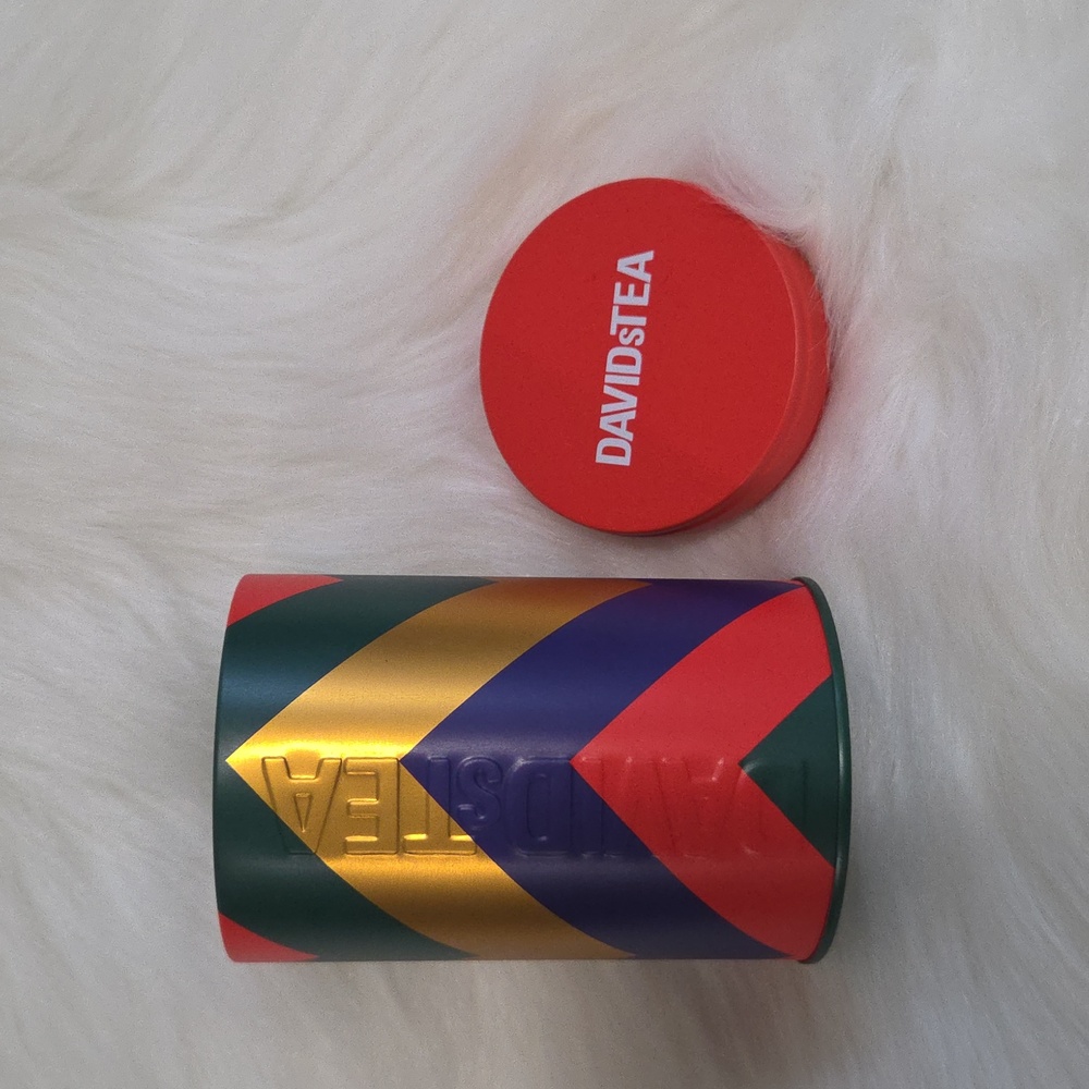 2 For $20 NEW! DAVIDsTEA Christmas Chevron Perfect Tin *Retired* Davids Tea